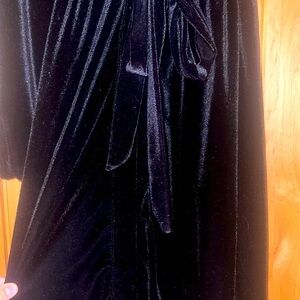 Draper James Black Velvet Long Sleeve Midi Dress